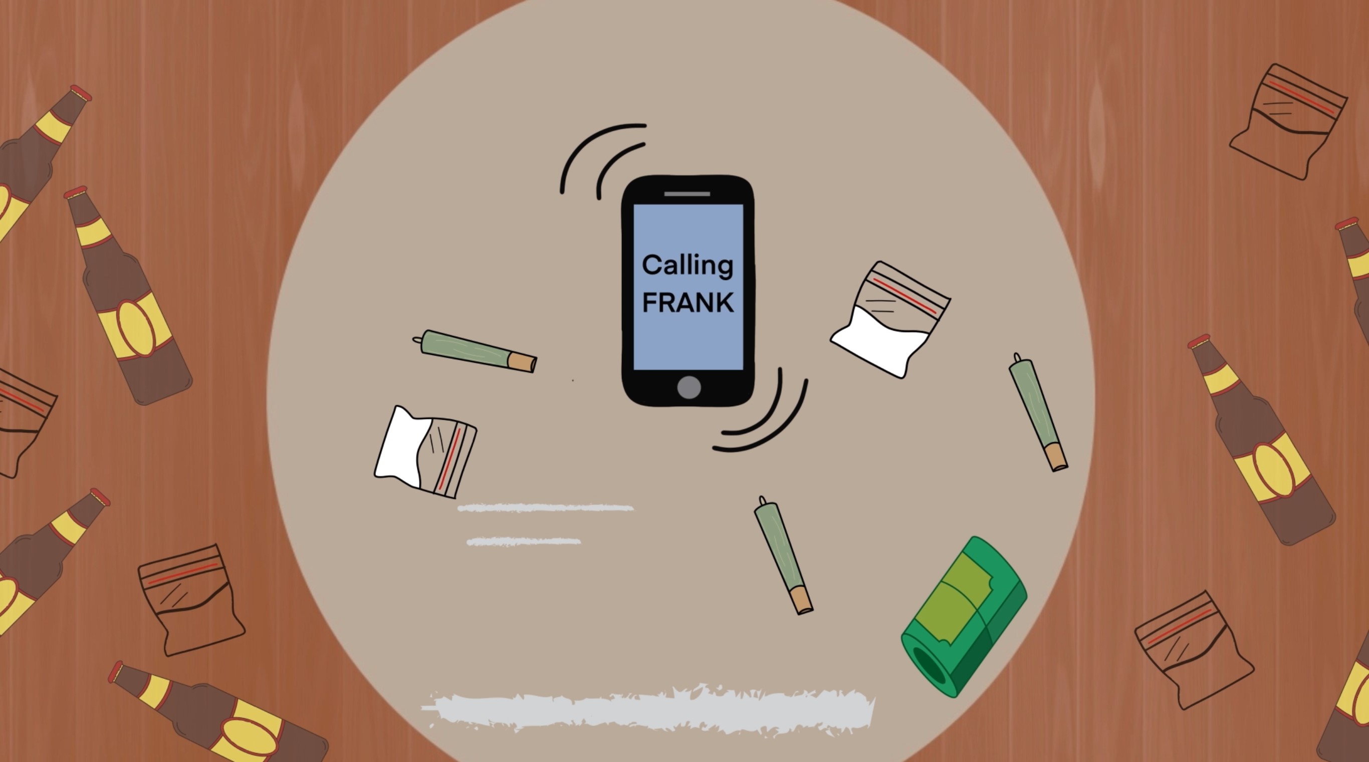Phone on table background